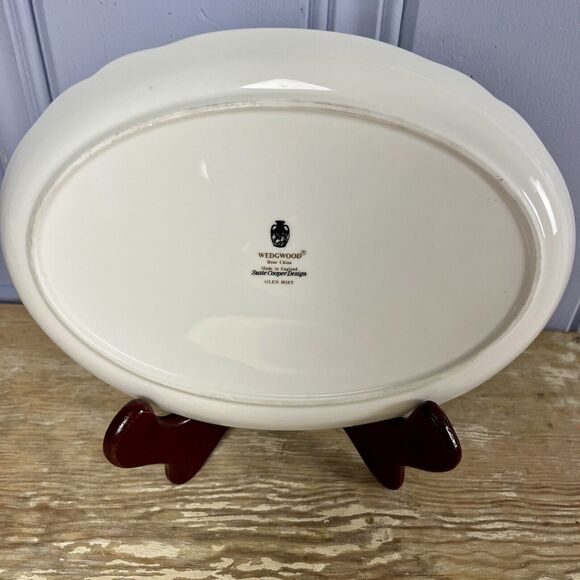 Vtg Wedgwood Glen Mist Blue Poppy Susie Cooper 9.5”Serving Platter Plate English - Picture 12 of 16